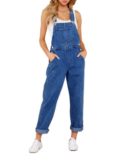 GRAPENT Comfy Overalls for Women Jean Romper Womens Overalls Baggy Women's Overalls Denim Royal Blue Overalls Denim Outfit Color Cody Blue Size Medium Size 8 Size 10