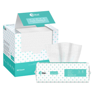 Ditoi Disposable Face Towel, Soft Face Towels,Thicker Facial Tissue for Skin Care, Makeup Remover Dry Wipes, Face Towelettes for Cleansing, 7.8"×8.7"