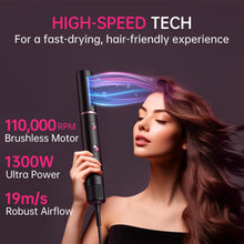 SKIMI Blow Dryer Hair Dryer Brush, 110000RPM High-Speed Hot Airflow Styler, for Fast Drying Curling Volumizing Straightening & Styling, Black & Coral