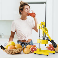 Zulay Kitchen Cast-Iron Orange Juice Squeezer - Heavy-Duty, Easy-to-Clean, Professional Citrus Juicer - Durable Stainless Steel Lemon Squeezer - Sturdy Manual Citrus Press & Orange Squeezer (Yellow)