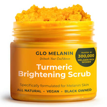 GLO Melanin Turmeric Scrub for Dark Spots, Brightening Inner Thighs Bikini Area Underarms, Natural Exfoliating Face