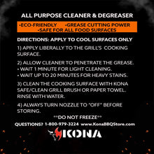 Kona Safe/Clean Grill Cleaner Spray - Now 40% More Cleaning Power, Heavy Duty No-Drip Gel, Eco-Friendly, Food Safe, BBQ Grate Degreaser, Biodegradable, Made in Michigan USA - 23oz