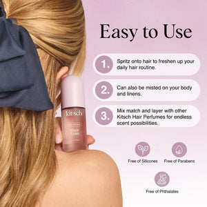 Kitsch Sheer Violet Hair Perfume For Women - Clean, Deodorizing, and Patented Odor-Eliminating Technology, Body Mist - Freshen Hair, Body & Pillows - Fruity Raspberry, Violet & Soft Musk Scent - 50ml
