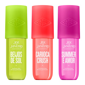SOL DE JANEIRO Limited Edition Perfume Mist Bundle - Beijos de Sol, Carioca Crush, & Summer é Amor 90 ml - Amazon Exclusive