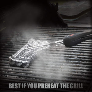 Kona Safe/Clean Grill Brush - Bristle Free BBQ Grill Brush for Outdoor Grill- 100% Rust Resistant Stainless Steel Barbecue Grill Cleaner - Safe for Porcelain, Ceramic, Steel, Cast Iron, Grilling Gift