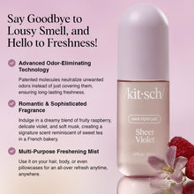 Kitsch Sheer Violet Hair Perfume For Women - Clean, Deodorizing, and Patented Odor-Eliminating Technology, Body Mist - Freshen Hair, Body & Pillows - Fruity Raspberry, Violet & Soft Musk Scent - 50ml