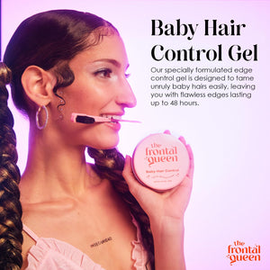 The Frontal Queen Baby Hair Control Gel, Styling Gel for Women, Edge Control Hair Products for Styling, Hair Styling Gel for Baby Hair, Hair Gel for Women Hair Styling Products - 3.5 Oz