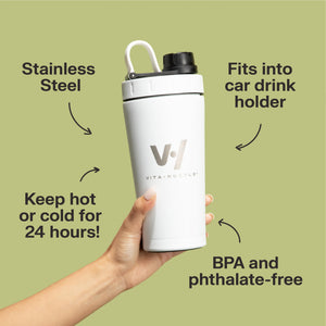 VitaHustle One Superfood Protein + Stainless Steel Shaker Cup (Chocolate & White)