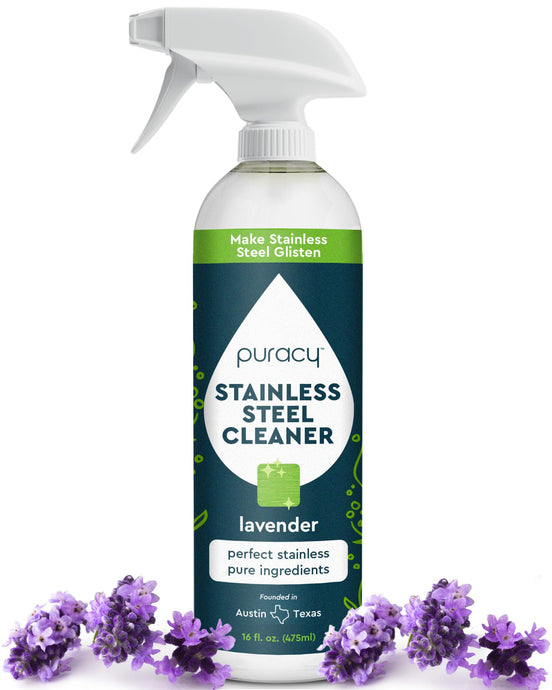 Puracy Stainless Steel Cleaner, Natural Stainless Steel Sink Cleaner, Stainless Steel Cleaner for Appliances, Sink Cleaner and Polish Kitchen Cleaner, Stainless Steel Refrigerator Spray (Lavender)