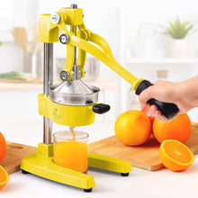 Zulay Kitchen Cast-Iron Orange Juice Squeezer - Heavy-Duty, Easy-to-Clean, Professional Citrus Juicer - Durable Stainless Steel Lemon Squeezer - Sturdy Manual Citrus Press & Orange Squeezer (Yellow)