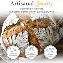 Superbaking Banneton Bread Proofing Basket, Sourdough Bread Baking Supplies, Round 9 Inch Sourdough Starter Kit, Proofing Basket for Baking, Bread Making Supplies Tools, Banneton Basket Gift Set