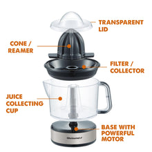 Elite Gourmet ETS623 BPA-Free Electric Citrus Juicer, Compact, Large Volume, Pulp Control, Oranges, Lemons, Limes, Grapefruits with Easy Pour Spout, 24oz, Black/Stainless Steel