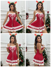 Avidlove Women's Christmas Dress Sexy V Neck Party Fancy Dress Santa Cosplay Costume Red Small