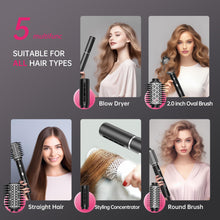 SKIMI Blow Dry Brush and Hair Dryer Brush, 110000RPM High-Speed Hot Air Styler, for Fast Drying Curling Volumizing Straightening & Styling, Black & Silver