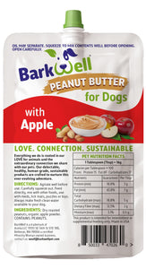 BarkWell Peanut Butter Squeeze - All-Natural Dog Peanut Butter for Dogs Dog Treat Sourced and Made in The USA 3 Pack (24 oz) (Apple)