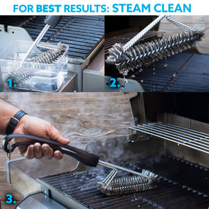 Kona 360 Clean Grill Brush – Powerful Grill Cleaner & BBQ Grill Brush for Outdoor Grill – Safe, Bristle BBQ Brush Grill Scraper, Accessory for Easy 30 Second Grill Cleaning - 18 Inch Long Handle