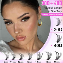 Pawotence Lash Extension Kit DIY 280pcs Lash Clusters Eyelash Extension Kit, 9-16mm 30D 40D Individual Lashes Kit with Lash Bond and Seal, Lash Tweezers for Self Use (30D&40D, 0.07D, 9-16mm, Kit)