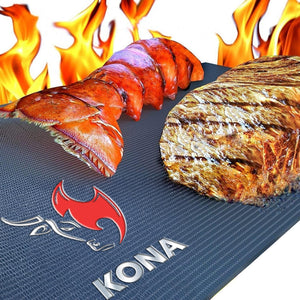 Kona XL Best Grill Mat - BBQ Grill Mat Covers The Entire Grill - Premium Non-Stick 25"x17"