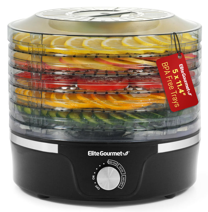 Elite Gourmet EFD319 Food Dehydrator, 5 BPA-Free 11.4