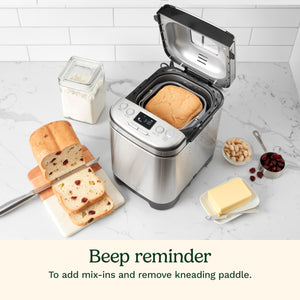 Cuisinart Bread Maker Machine, Compact and Automatic, Customizable Settings, Up to 2lb Loaves, CBK-110NAS