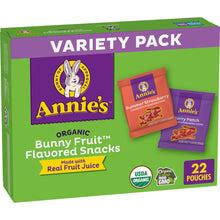 Annie's Organic Bunny Fruit Flavored Snacks, Easter Basket Stuffers, Variety Pack, Gluten Free, 15.4 oz, 22 Pouches