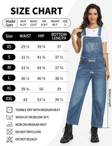 Qazel Vorrlon Denim Overalls for Women Barrel Wide Leg Bib Baggy Jeans Adjustable Denim Romper Stretch Jumpsuit Y2K Pants