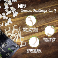 Biodegradable Dental Floss Picks 100 Count 2 Packs | Eco-Friendly Bamboo Like Straw Wheat Sustainable Mint Flavored Flossers for Kids and Adult Teeth Cleaning for The Enviromentally Conscious