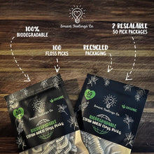 Biodegradable Dental Floss Picks 100 Count 2 Packs | Eco-Friendly Bamboo Like Straw Wheat Sustainable Mint Flavored Flossers for Kids and Adult Teeth Cleaning for The Enviromentally Conscious