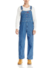 Dickies Men's Denim Bib overalls and coveralls workwear apparel, Stone Washed Indigo Blue, 34W x 30L US