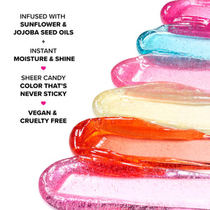 Too Faced Kissing Jelly Lip Oil Gloss | Sunflower & Jojoba Oils, 0.15 Fl Oz, Bubblegum