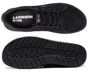 LARNMERN Steel Toe Shoes Men Hands Free Work Shoes Slip On Walking Skate Shoes Lightweight Comfortable Safety Sneakers(13 Men, Black)