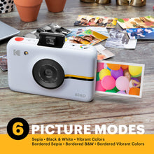 Kodak Step Camera Instant Camera with 10MP Image Sensor, ZINK Zero Ink Technology, Classic Viewfinder, Selfie Mode, Auto Timer, Built-in Flash & 6 Picture Modes | White.