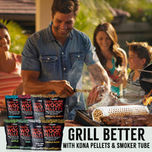 Kona Build Your Own Wood Smoker Pellet Variety Pack - Choose Your Favorite Flavors - Mix and Match - Set of 8-1 lb Resealable BBQ Wood Pellets