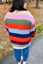 Just A Dream Multicolor Striped Slouchy Open Cardigan