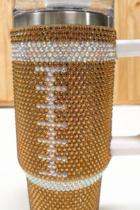 Golden Brown Football Insulated 40oz. Tumbler with Straw