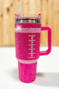 Pink Football Insulated 40oz. Tumbler with Straw