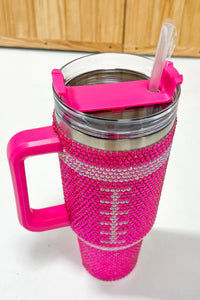 Pink Football Insulated 40oz. Tumbler with Straw