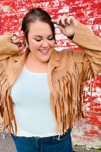 Festival Ready Camel Vegan Suede Fringe Jacket