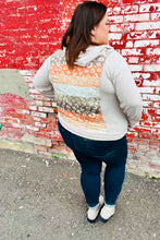 Taupe & Rust Animal Print Stripe Hoodie Top