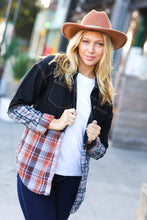 Seize The Day Black Denim & Plaid Cut Edge Jacket