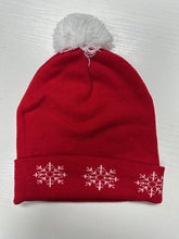 "It's Cold Outside" Snowman Pom-Pom Snowflake Beanie