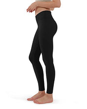 ODODOS Women's Cross Waist Yoga Leggings with Inner Pocket, Non See-Through Workout Running Tights Athletic Pants-Inseam 28", Black, Small