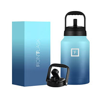 IRON °FLASK Sports Water Bottle - 128 Oz/One Gallon, 2 Lids, Straw and Spout, Leak Proof, Vacuum Insulated Stainless Steel, Hot Cold, Double Walled, Simple Thermo Mug, Metal Canteen Jug Growler