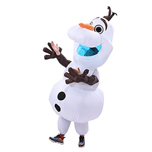 Longteng Olaf Costume Adult Inflatable Costume Men Fancy Dress Halloween Blow Up Suit Cosplay Party