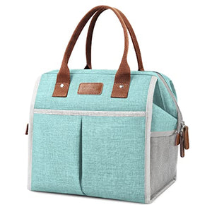 EASYFUN Lunch Bag for Women & Men, Large Insulated Lunch Box Cooler Tote Bags, Adult Reusable Lunch Boxes with Water Resistant for Work, Travel and Picnic (Aqua Green)