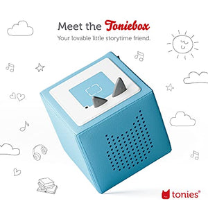 Toniebox Audio Player Starter Set with Woody, Lightning McQueen, Simba, Winnie-The-Pooh, and Playtime Puppy - Listen, Learn, and Play with One Huggable Little Box - Light Blue