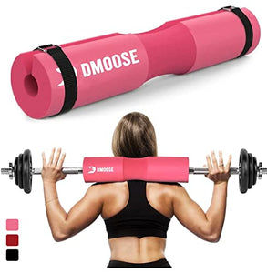 DMoose Barbell Pad, Relief Pressure from Neck, Shoulder, and Provide Lower Back Support, Non-Slip EVA Foam Squat Pad with Safety Straps, Hip Thrust Pad for Squats, Lunges - For Standard & Olympic Bars