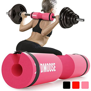 DMoose Barbell Pad, Relief Pressure from Neck, Shoulder, and Provide Lower Back Support, Non-Slip EVA Foam Squat Pad with Safety Straps, Hip Thrust Pad for Squats, Lunges - For Standard & Olympic Bars