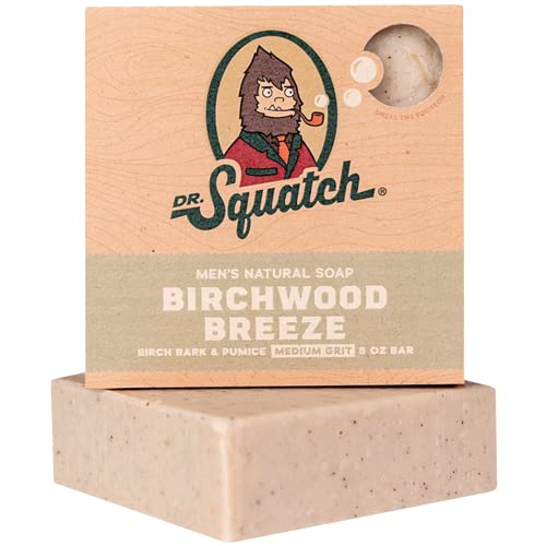 Dr. Squatch All Natural Bar Soap for Men with Medium Grit - Birchwood Breeze