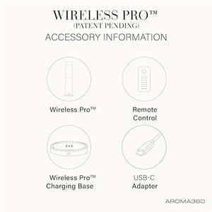 Aroma360 - Wireless Pro Essential Oil Diffuser - 600 sq ft Coverage - Cordless & Portable with Remote - Aromatherapy Scent Diffuser - Home, Spa, Office & Business - Air Freshener - Midnight Black